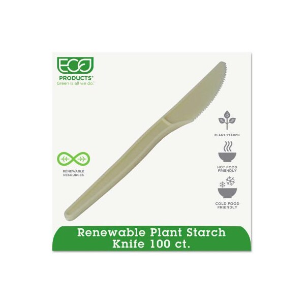 Eco-Products Eco-Products EP-S001PK, Knife, Plantstarch (PSM), Cream, 50/Pack - EP-S001PK