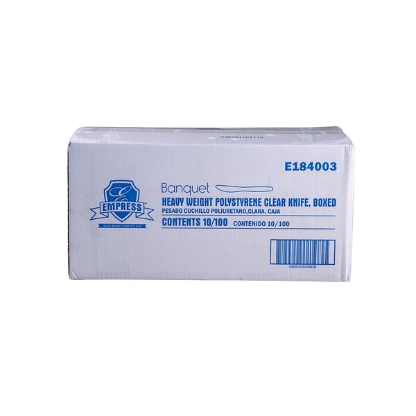 Empress Banquet Heavy Weight Knife PS Clear Boxed, 100PK - E184003