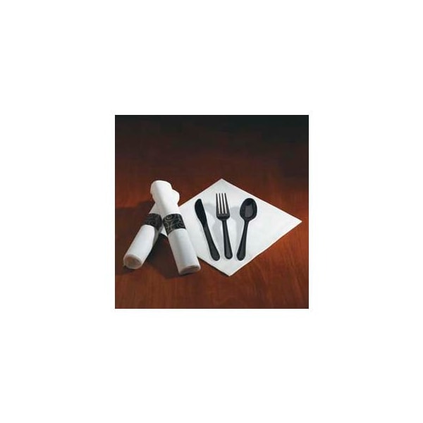 Lagasse Hoffmaster HFM119971, Caterwrap Cutlery Combo, Plastic, Black, 100/Carton - HFM 119971