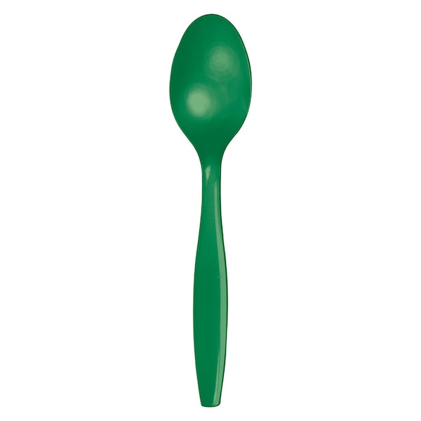 Touch Of Color Emerald Green Plastic Spoons, 6.75", 288PK - 010561