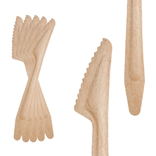 Smarty Had A Party Natural Birch Eco-Friendly Disposable Dinner Knives (600 Knives), 600PK - 4662KF-CASE