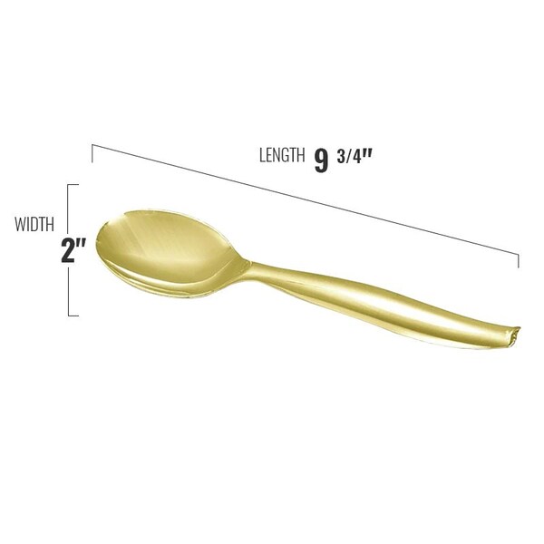 Smarty Had A Party Gold Disposable Plastic Serving Flatware Set - Serving Spoons and Serving Forks (60 Pairs), 120PK - 2642-GCS-CASE