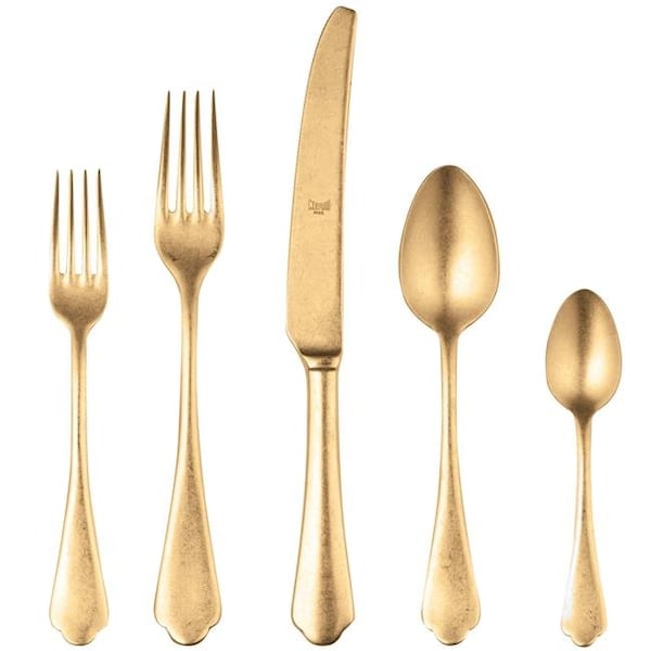 Mepra Mepra 106422005PO Dolce Vita Pewter Oro Cutlery Set - 5 Piece - 106422005PO