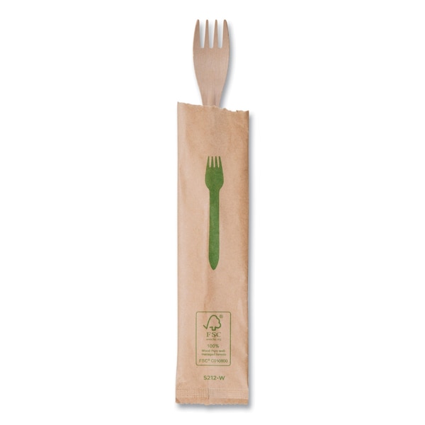 Eco-Products Wood Cutlery, Fork, Natural, PK500 - EP-S212-W