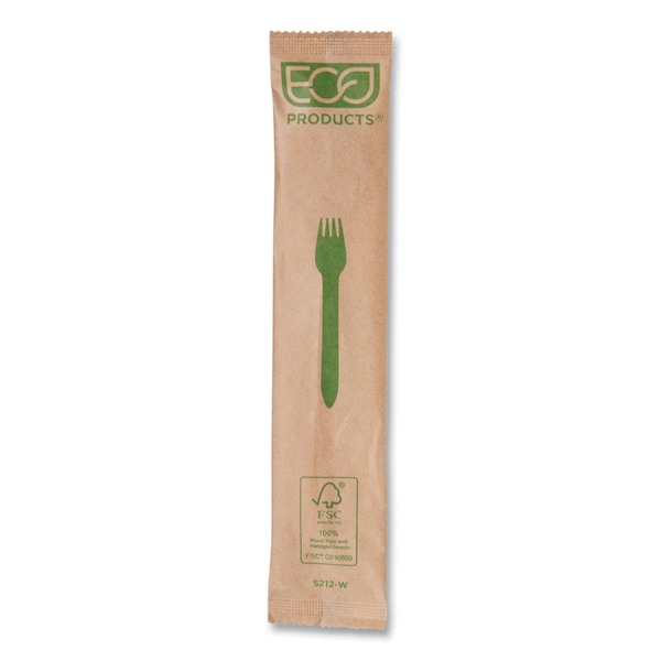 Eco-Products Wood Cutlery, Fork, Natural, PK500 - EP-S212-W