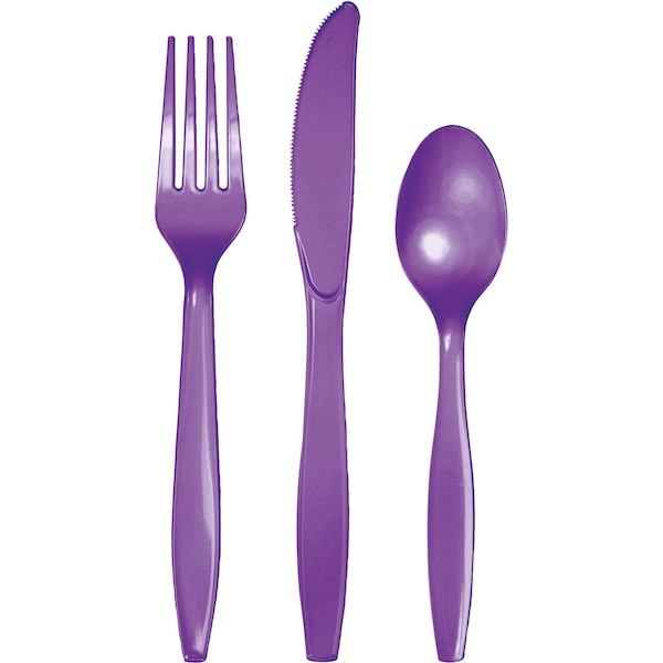 Touch Of Color Purple Assorted Plastic Cutlery, Amethyst, 288PK - 318905
