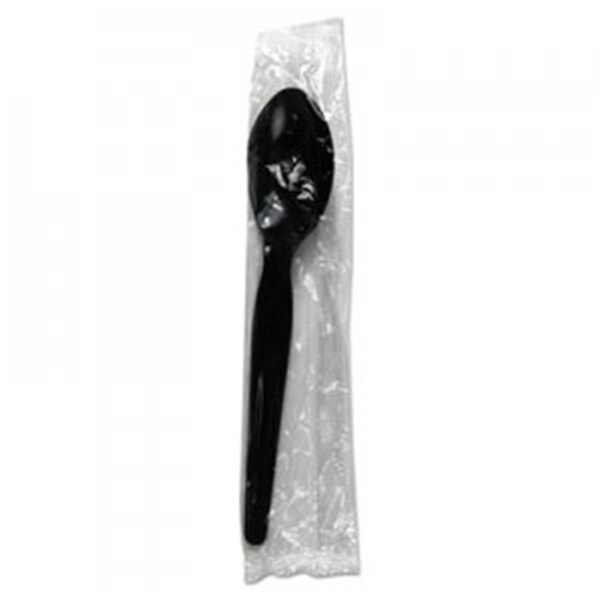 Razoredge BWK Heavyweight Wrapped Polystyrene Cutlery Teaspoon, Black - RA2490033