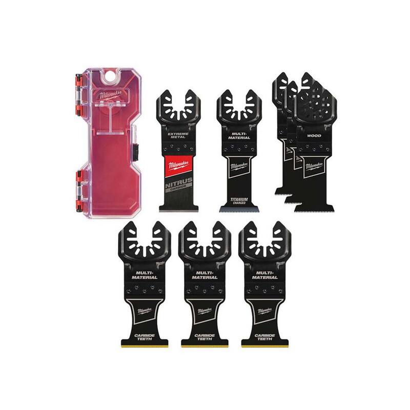 Set de hojas de corte para herramienta múltiple oscilante de Milwaukee con hoja de corte de madera y metal extremo de carburo universal de 1-3/8 pulgadas (paquete de 8) - 49-10-9105W-49-25-1523