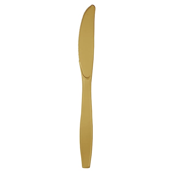 Touch Of Color Glittering Gold Plastic Knives, 7.5", 288PK - 010588