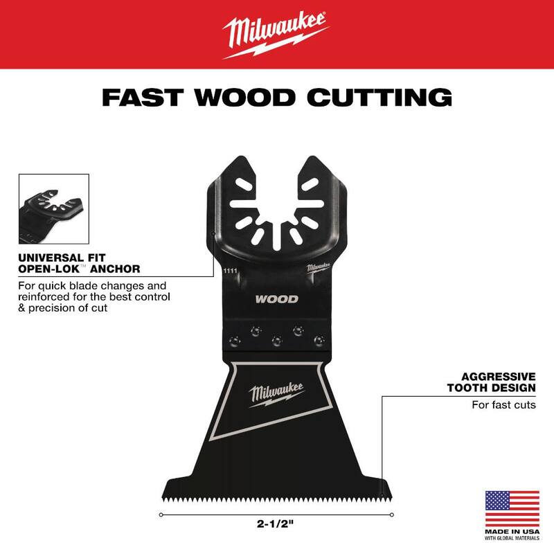 Milwaukee 2-1/2 in. Hoja oscilante universal para corte de madera de acero de alto carbono (paquete de 10) - 49-25-1119