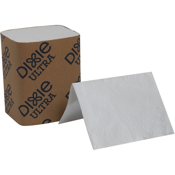Dixie Disposable Dispenser Napkin, 5 in x 6 1/2 in Folded Size, Paper, White, PK24 - 32006