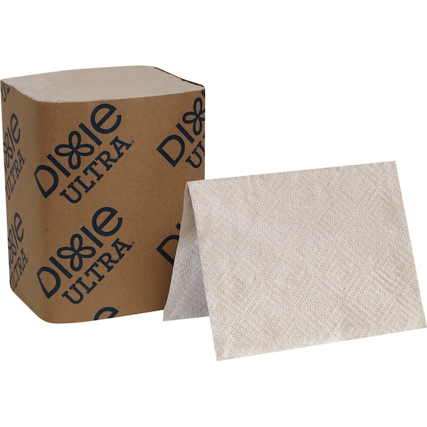 Dixie Disposable Dispenser Napkin, 5 in x 6 1/2 in Folded Size, Paper, Brown, PK24 - 32019