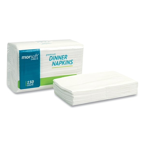 Morcon Paper Dinner Napkins, 2-Ply, White, 14 1/2 x 16 1/2, PK3000 - 3466