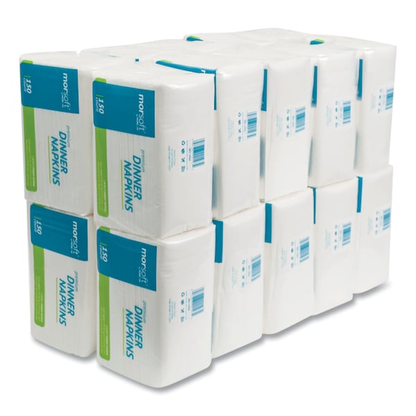 Morcon Paper Dinner Napkins, 2-Ply, White, 14 1/2 x 16 1/2, PK3000 - 3466