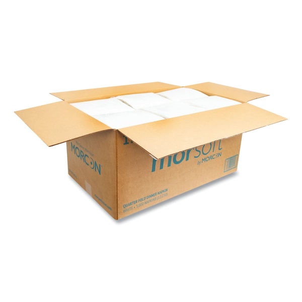 Morcon Paper Morsoft Dinner Napkins, 1-Ply, 16 x 16, White, PK3000 - MOR 1717