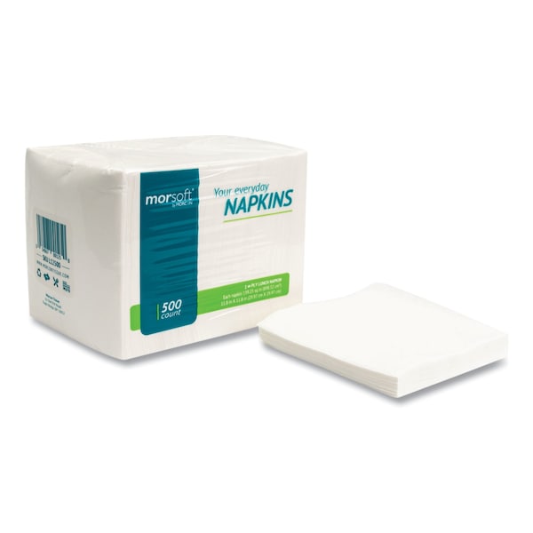 Morcon Paper Lunch Napkin, 1/4 Fold, 1 Ply, 11" x 13", White, PK6000 - MOR 1250