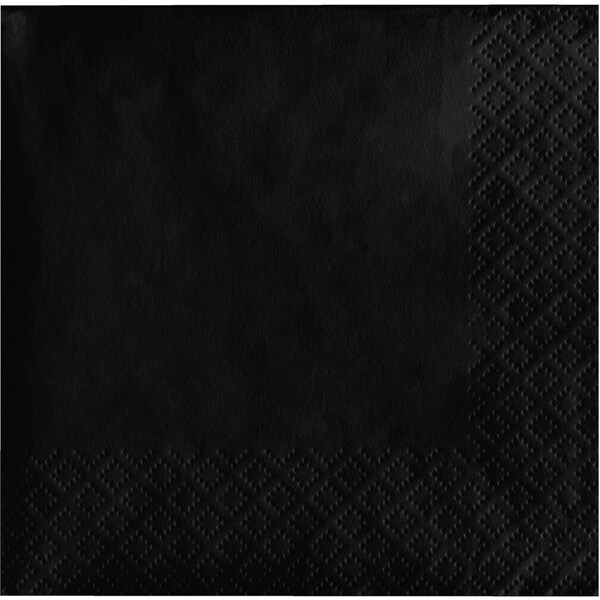 Touch Of Color Black Beverage Napkins, 5"x5", 600PK - 139194154