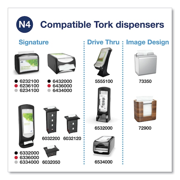 Tork Xpressnap Interfold Dispenser Napkins, 2-Ply, 6.5 x 8.5, White, 6000PK - 100990