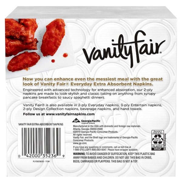 Vanity Fair Vanity Fair Napkins 80 sheet 2 ply 80 pk - 35236