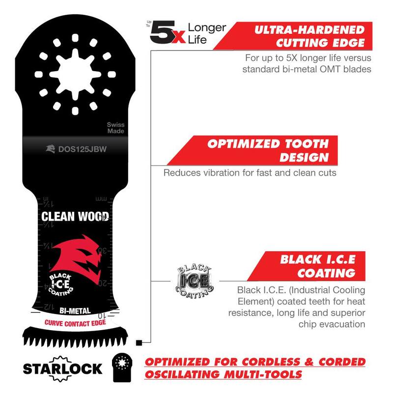 DIABLO 1-1/4 in. Cuchillas Oscilantes de Bi-Metal Demo Demon Starlock para Corte de Madera Limpia - DOS125JBW3