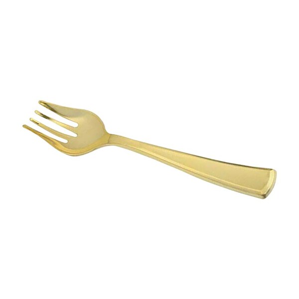 Smarty Had A Party Gold Disposable Plastic Serving Forks (60 Serving Forks), 60PK - 2643-G-CASE