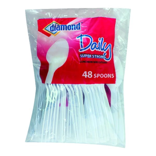 Diamond Diamond White Plastic Heavy Duty Spoons 48 pk - 4142600114