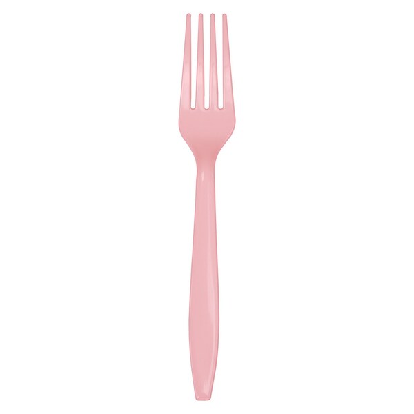 Touch Of Color Classic Pink Plastic Forks, 7", 600PK - 010468B