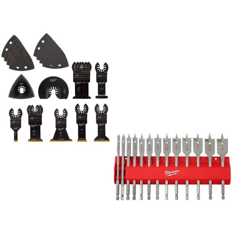 Kit de hojas para herramienta múltiple oscilante de Milwaukee con juego de puntas para madera de alta velocidad (33 piezas) - 49-10-9920-48-27-1520
