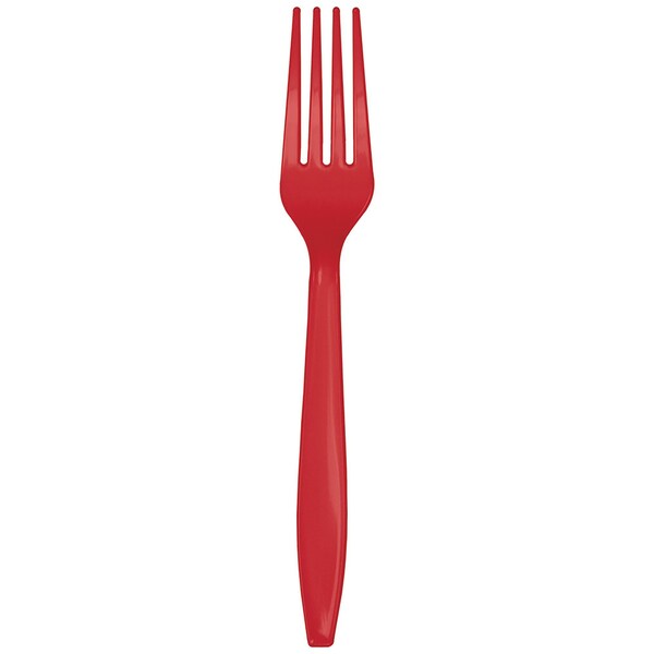 Touch Of Color Classic Red Plastic Forks, 7", 600PK - 010463B