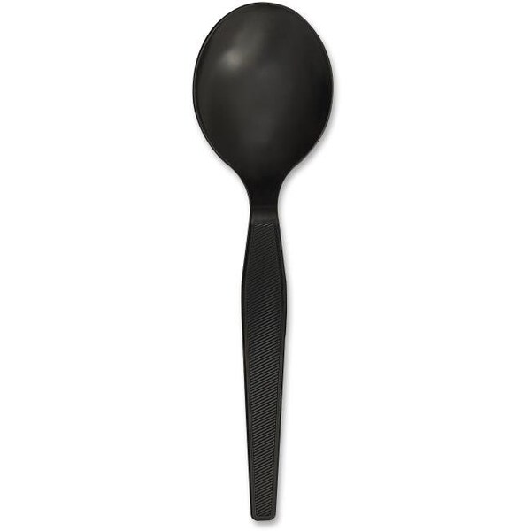 Shefu Products Heavyweight Disposable Soup Spoons - Black; 1000 Carton - SH513354