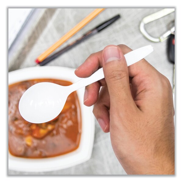Solo Reliance Mediumweight Cutlery, Soup Spoon, White, 1000PK - RSWS-0007