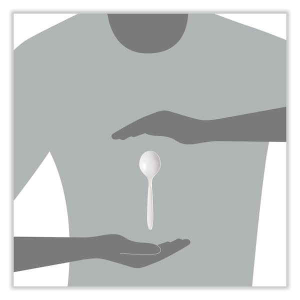 Solo Reliance Mediumweight Cutlery, Soup Spoon, White, 1000PK - RSWS-0007