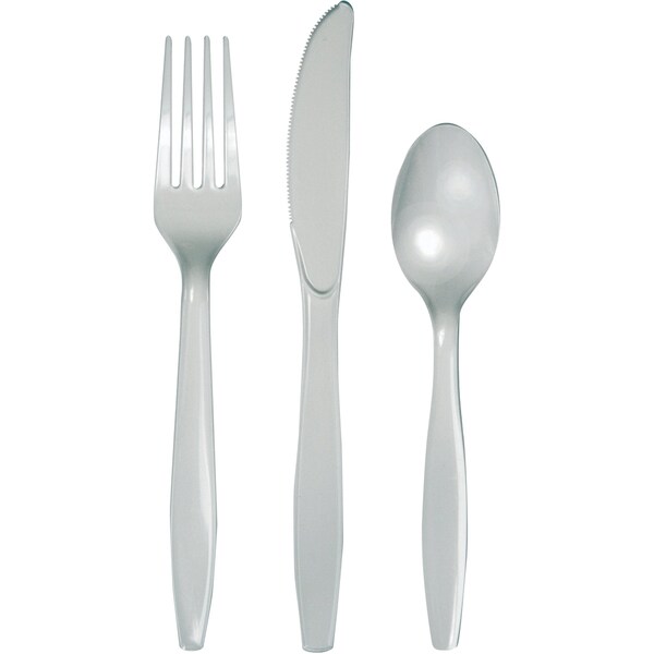 Touch Of Color Silver Assorted Plastic Cutlery, Shimmering, 288PK - 010441