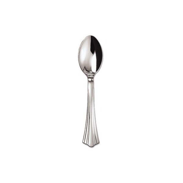 Wna WNA, Heavyweight Plastic Spoons, Silver, 6 1/4in, Reflections Design, 600PK - 620155