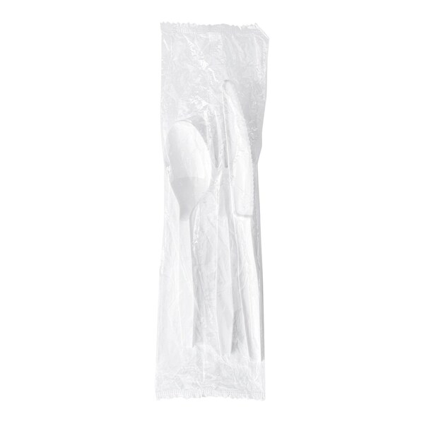 Boardwalk Three-Piece Cutlery Kit, Fork/Knife/Teaspoon, Polystyrene, White, 250PK - BWK3KITHVYWH