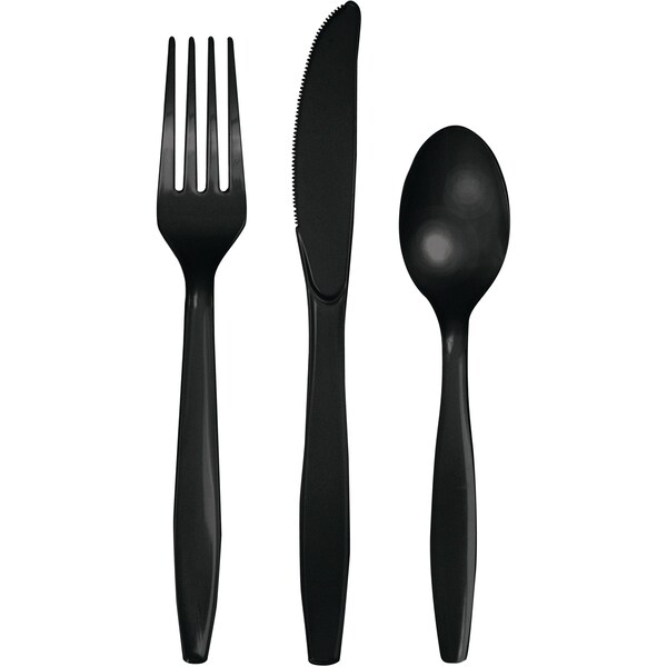 Touch Of Color Assorted Plastic Cutlery, Black, 288PK - 010427
