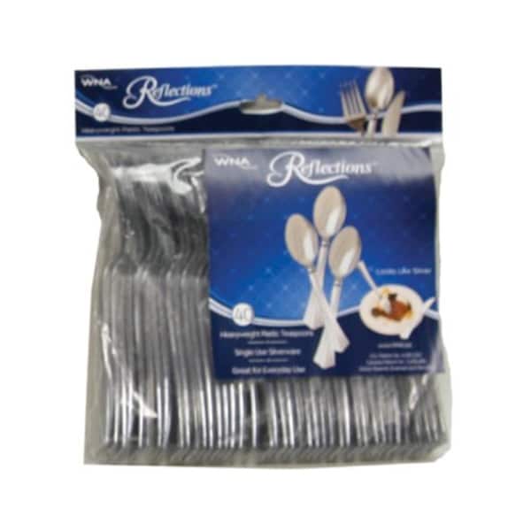 Chef2Cuisine WNA  Reflections Heavyweight Plastic Cutlery Spoon - Silver - 6.25 in. - CH3367770