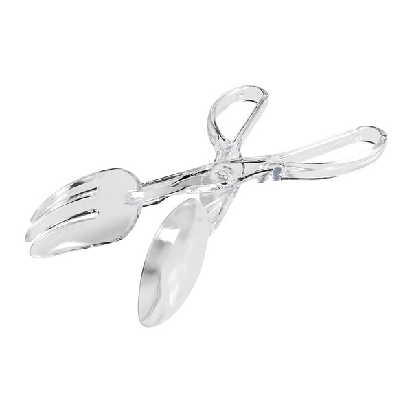 Smarty Had A Party Clear Disposable Plastic Serving Salad Scissor Tongs (50 Tongs), 50PK - 2640-CASE