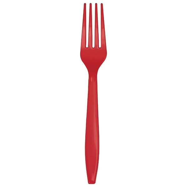 Touch Of Color Classic Red Plastic Forks, 7", 288PK - 010463