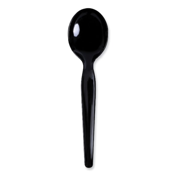 Boardwalk Heavyweight Polystyrene Cutlery, Soup Spoon, Black, PK1000 - SOUPHWPSBLA