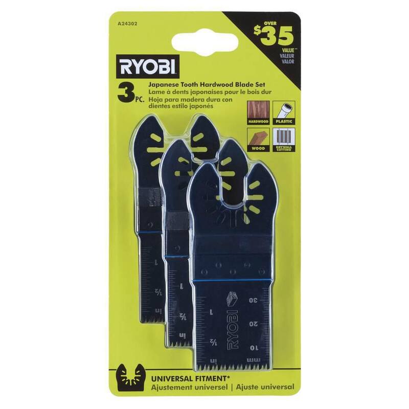 RYOBI 1-1/4 in. Juego de hojas de herramienta múltiple con dientes japoneses (3 piezas) - A24302