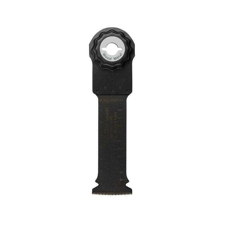 Herramienta múltiple oscilante Makita StarlockMax de 1-1/4 pulgadas con hoja curva de inmersión bimetálica para cortar madera y metal - E-08523