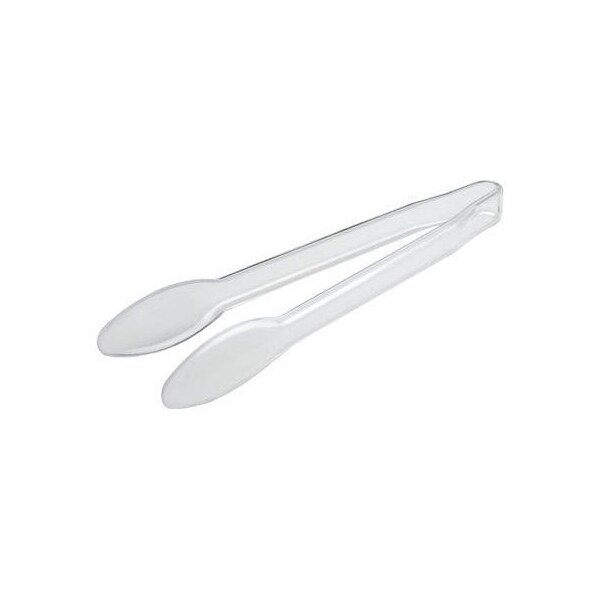 Smarty Had A Party 9" Clear Disposable Plastic Serving Tongs (48 Tongs), 48PK - 2549-CASE