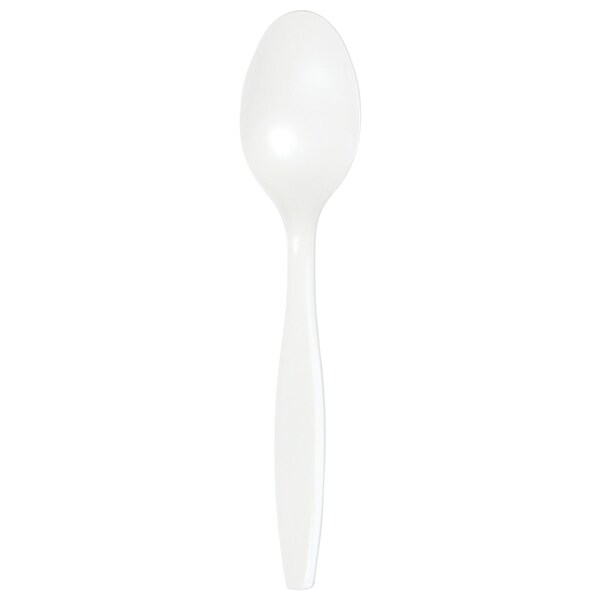Touch Of Color White Plastic Spoons, 6.75", 600PK - 010550B
