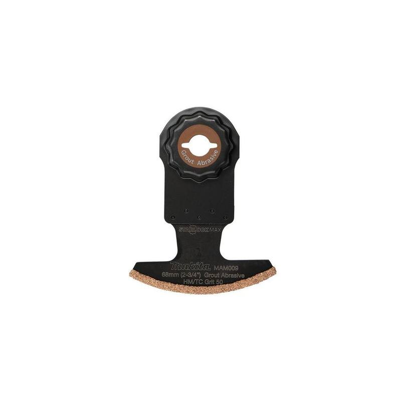 Herramienta oscilante multifuncional Makita StarlockMax de 2-3/4 pulgadas en metal duro con carburo de tungsteno, grano 50, para buena y sierras abrasivas para juntas - E-08595
