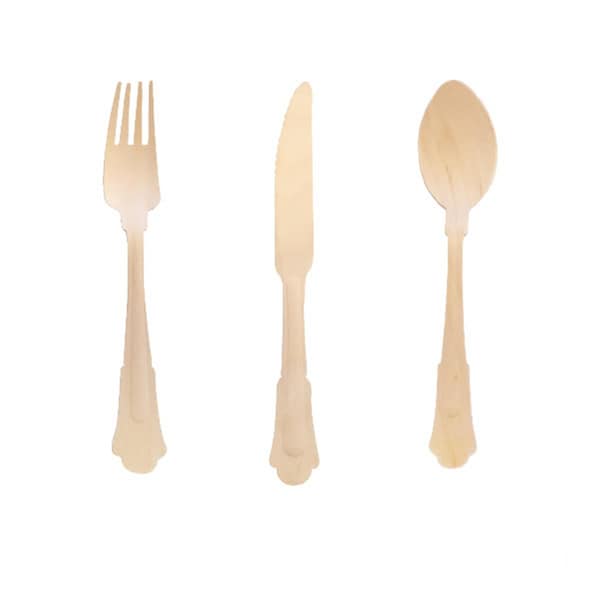 Packnwood 8.5 in. Elegant Wooden Cutlery, 3 Piece - 210WRENK24