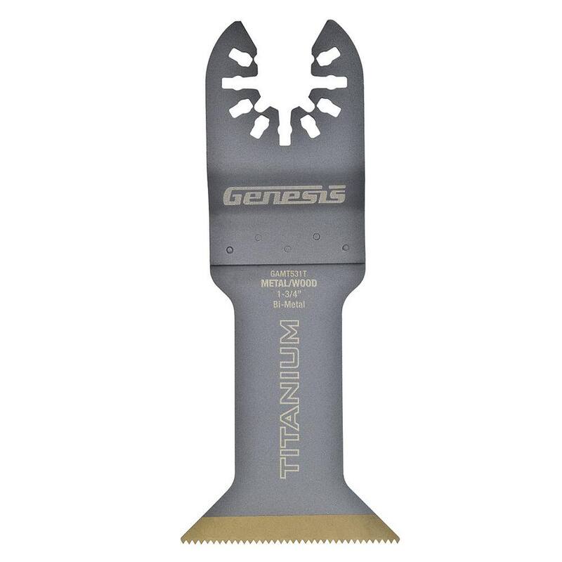 Genesis Universal 1-3/4 in. Hoja de Corte al Ras de Liberación Rápida para Herramienta Multifuncional Oscilante Bimetálica de Titanio Recubierta - GAMT531T