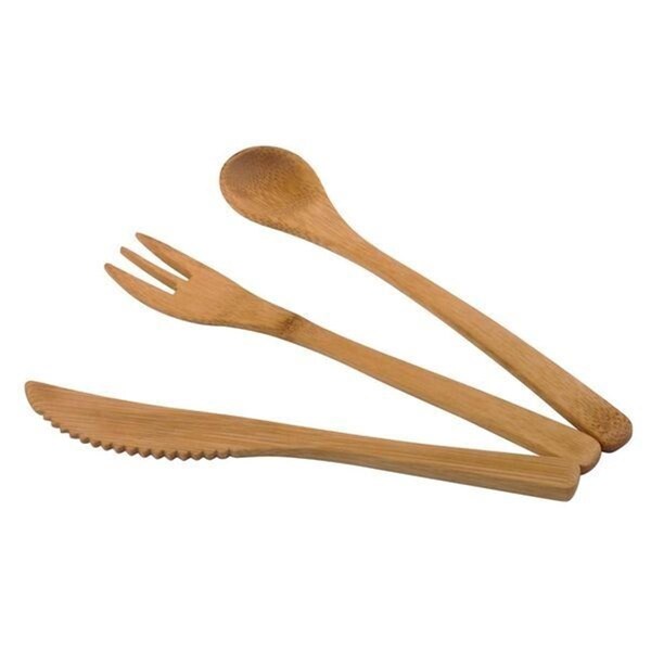 Packnwood 6.3 in. Bamboo Cutlery Kit, 3 Piece - 210CVBAK3K