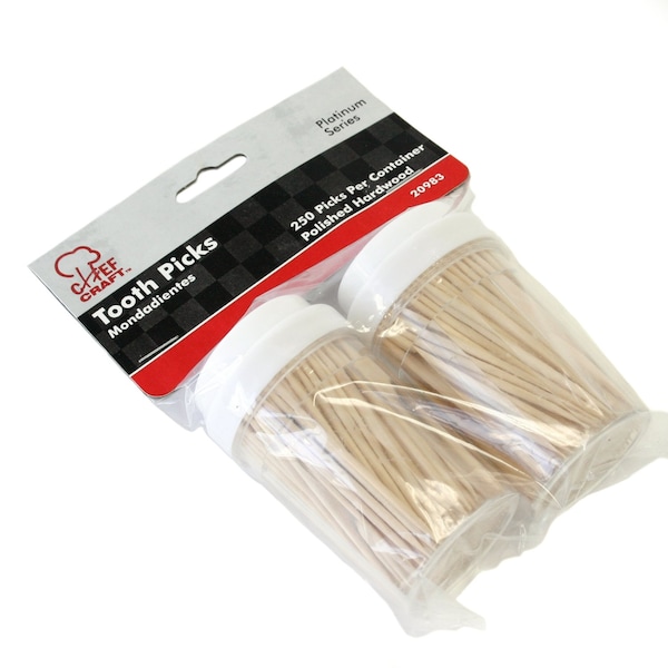 Chef Craft Corporati Chef Craft Brown/Clear Plastic/Wood Toothpicks and Container 250 oz - 20983