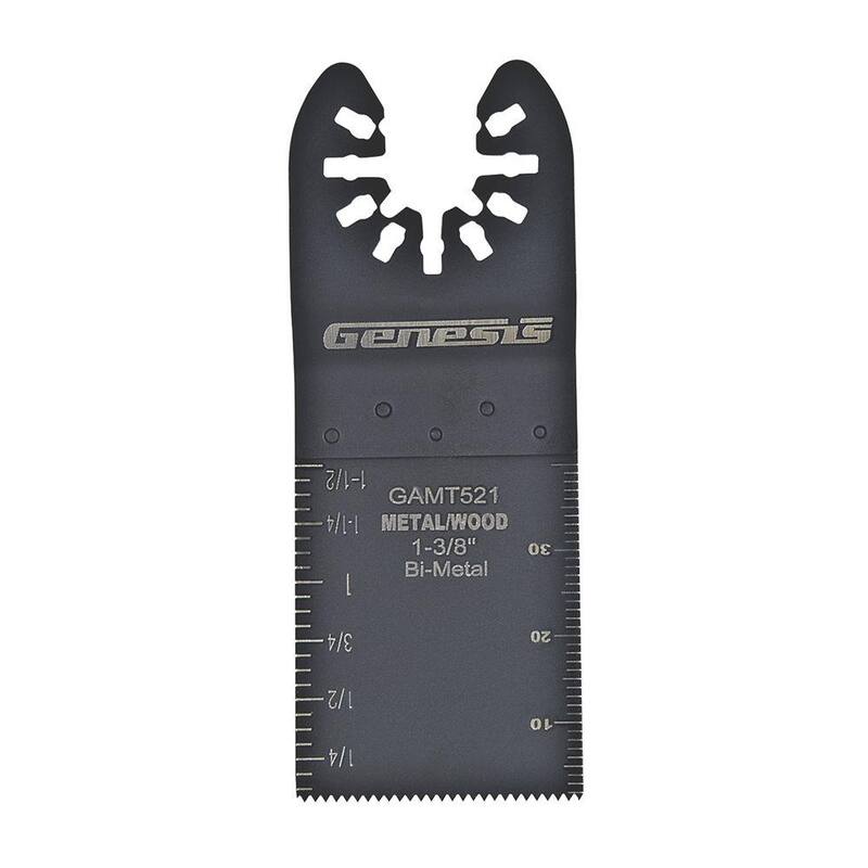 Genesis Universal 1-3/8 in. Quick-Fit Bi-Metal Flush Oscillating Multi-Tool Quick-Release Cut Blade (2-Pack) - GAMT521

Hoja de corte rápida de liberación rápida para herramienta multiusos oscilante Genesis Universal de 1-3/8 pulgadas de Bi-Metal Flush (paquete de 2) - GAMT521